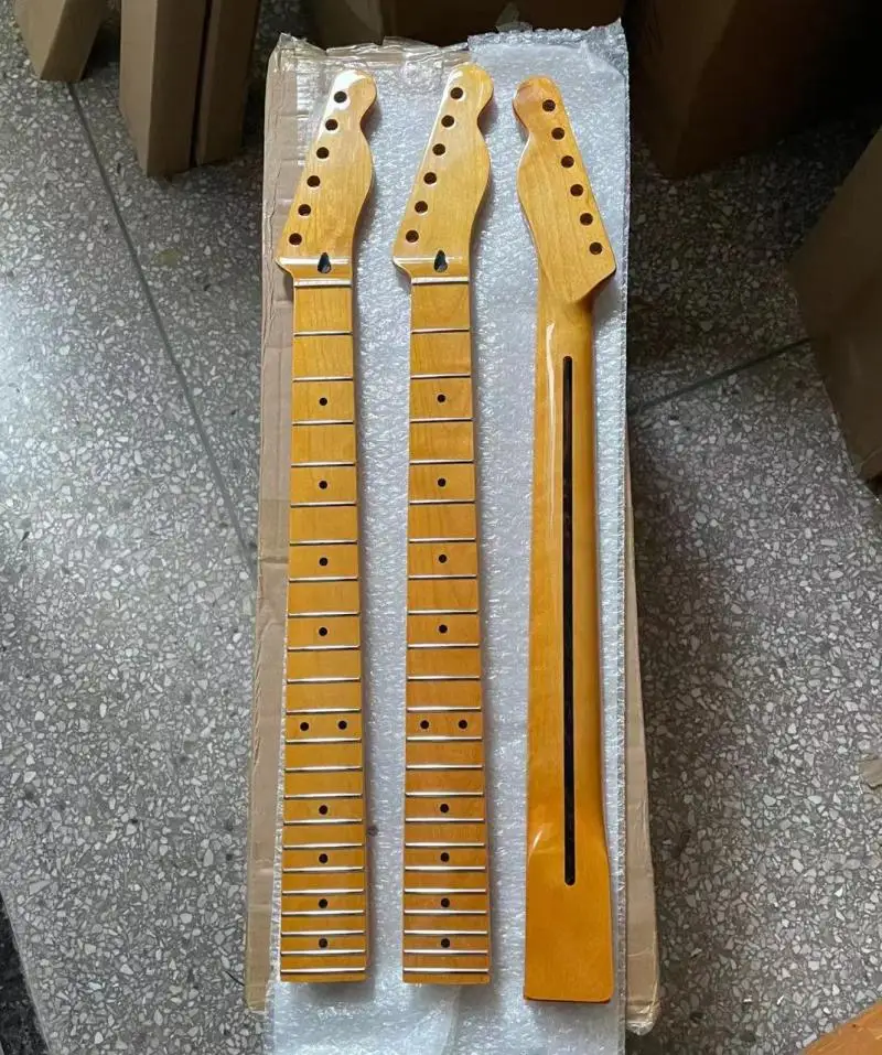 1Pcs Yellow Maple Wood Electric Guitar Neck Professional Replacement Diy General Accessory for Guitar Musical Instrument