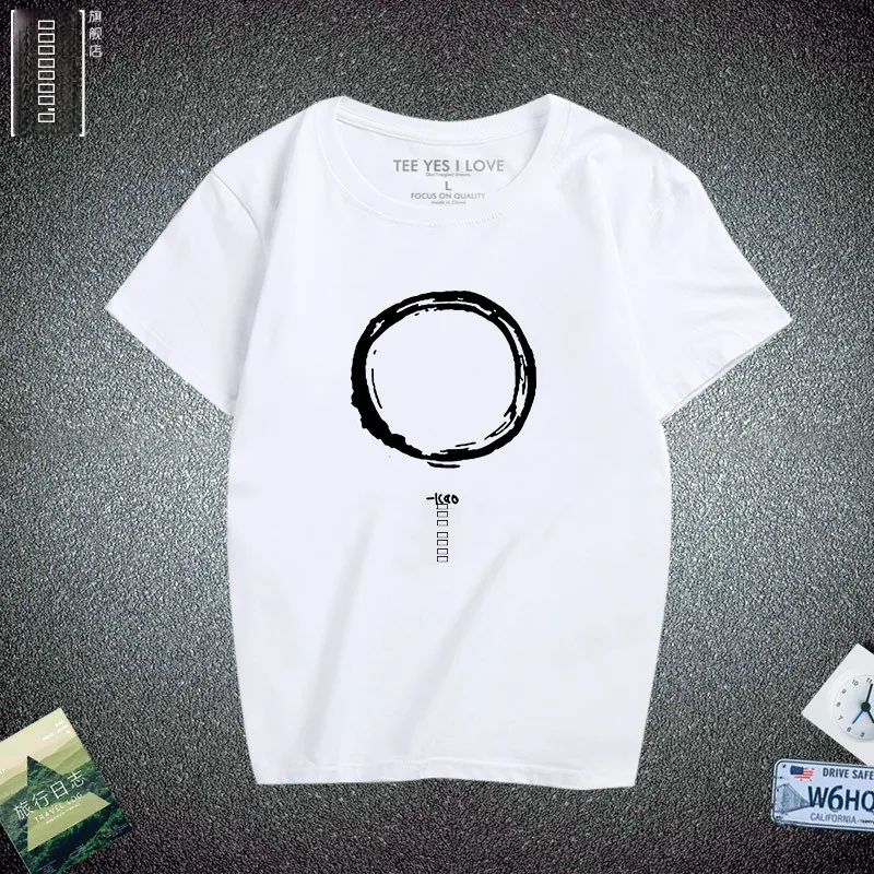 

Креативная повседневная хлопковая футболка с коротким рукавом и круглым вырезом, мужская летняя модная футболка из чистого хлопка с круглым вырезом