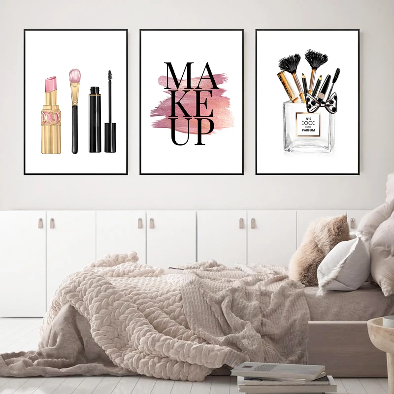 Eyelashes Fashion Print Wall Art Decor , Modern Minimalist Beauty Product Lashes Poster Canvas Painting Girl Room Makeup Art