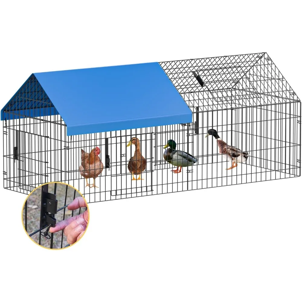 

Metal Chicken Coop 71.7"×30"×31" Chicken Runs for Yard with Cover Chicken Playpen Enclosure Pen Kennel Duck Coop