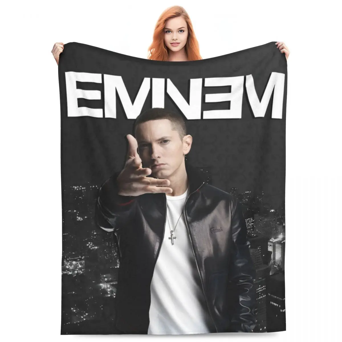 Famous Rapper Eminem Blanket Coral Fleece Plush Summer Air Conditioning Super Soft Throw Blankets for Home Travel Bedding Throws