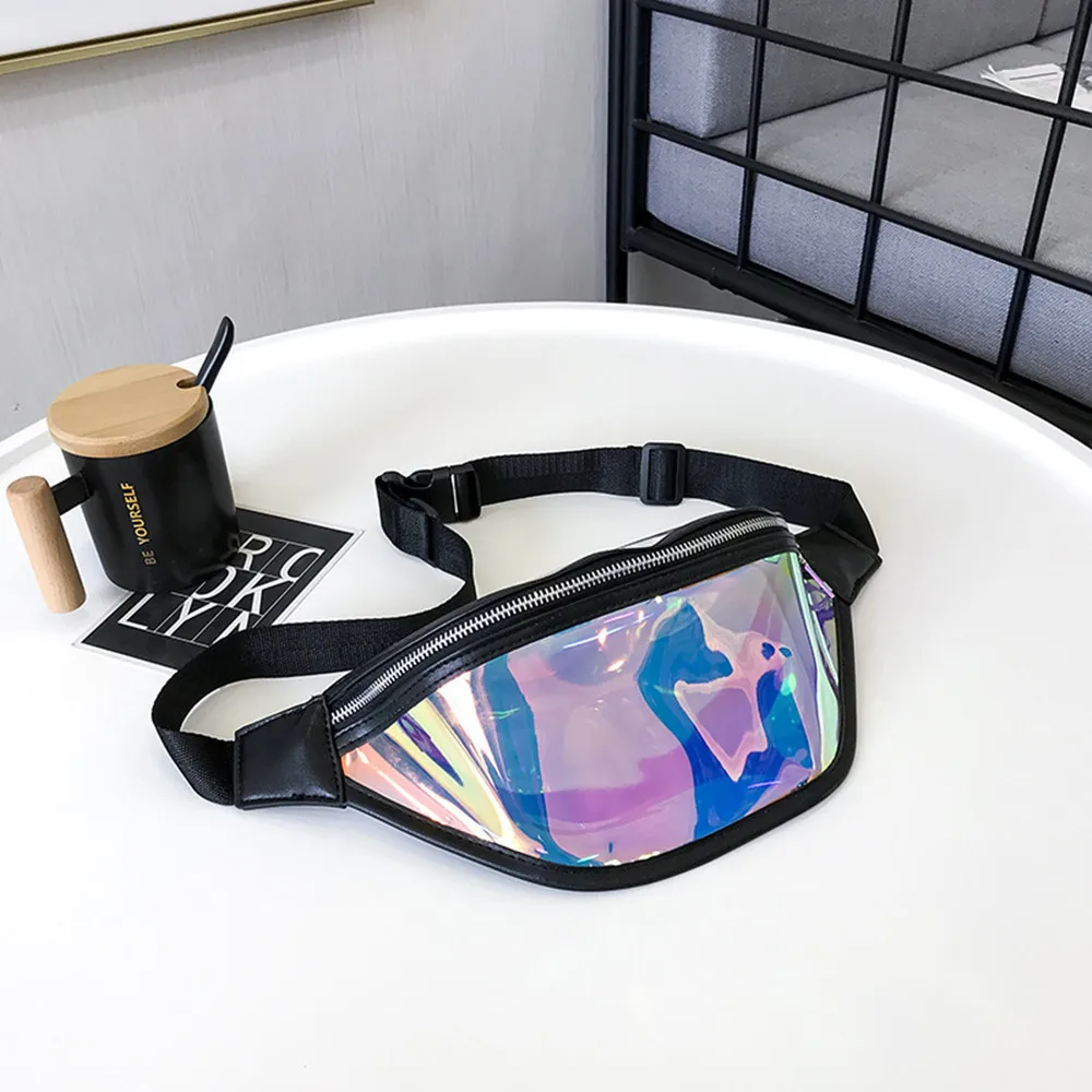 Sports Fanny Pack Pvc Transparent Shoulder Laser Bag Waterproof Storage Crossbody Chest Bag Cell Phone Bag Free Shipping