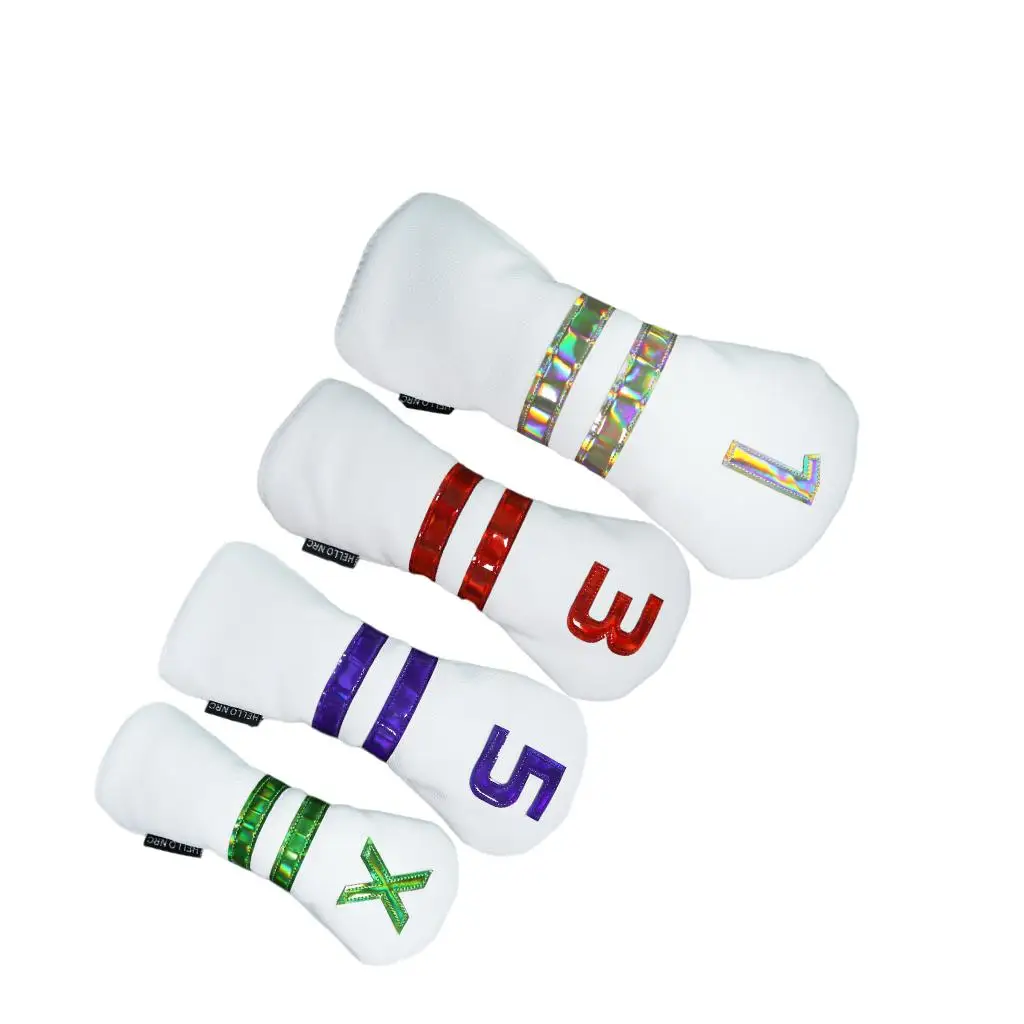 Golf Driver Club Headcover Wood Covers Large Number Pattern Waterproof PU Leather for Golf Game Men Women