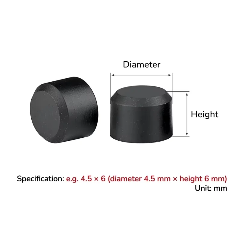 2.5mm~13mm High Temperature Resistant Cylindrical Soft Silicone Plugs Solid Round Sealing Protection Stoppers