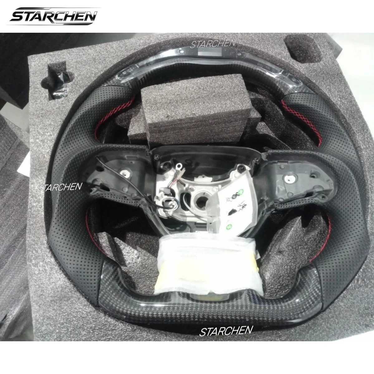 Real Carbon Fiber Smart Colored LED Steering Wheel for Dodge Charger Challenger Durango Srt Hellcat 2015-2026 (Heated)