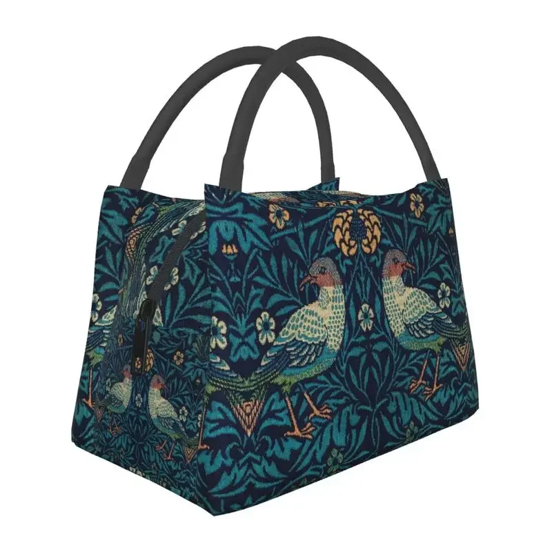 

Сумка для обеда Bird от William Morris на заказ, женские термохолодильники, изолированные ланч-боксы для пикника, кемпинга, работы, путешествий