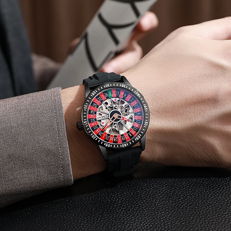 ساعة Durenwei الميكانيكية الأوتوماتيكية للرجال، طراز جديد 2025، تصميم هيكل عظمي ساحر محظوظ، ساعة رجالية، ساعة رجالية راقية