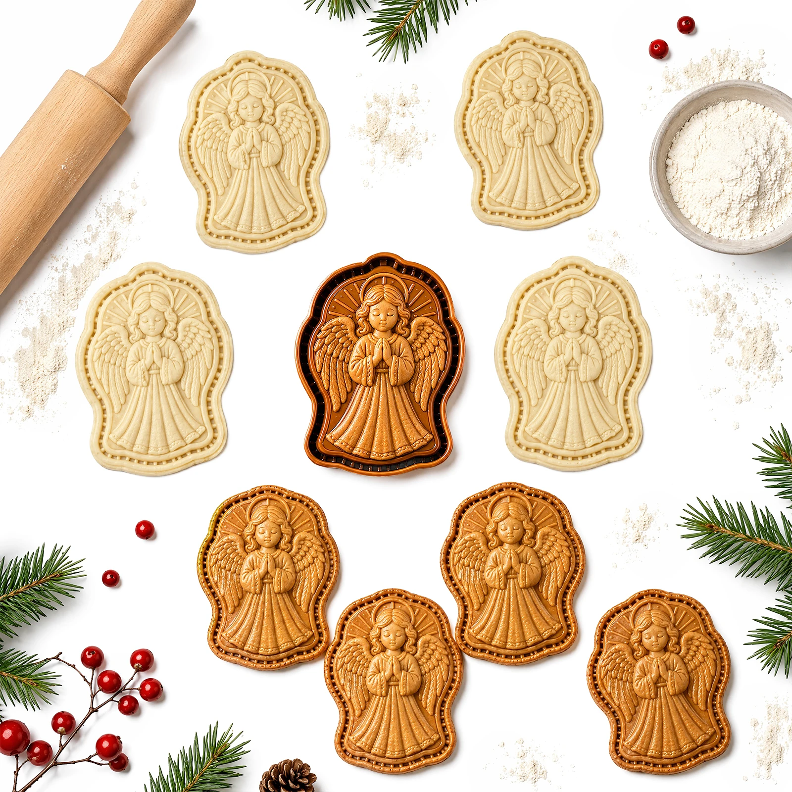 Faith & Nativity Christmas Mini Pie Mold Collection 3D Religious Pocket Hand Pie Maker Food-Grade AB
