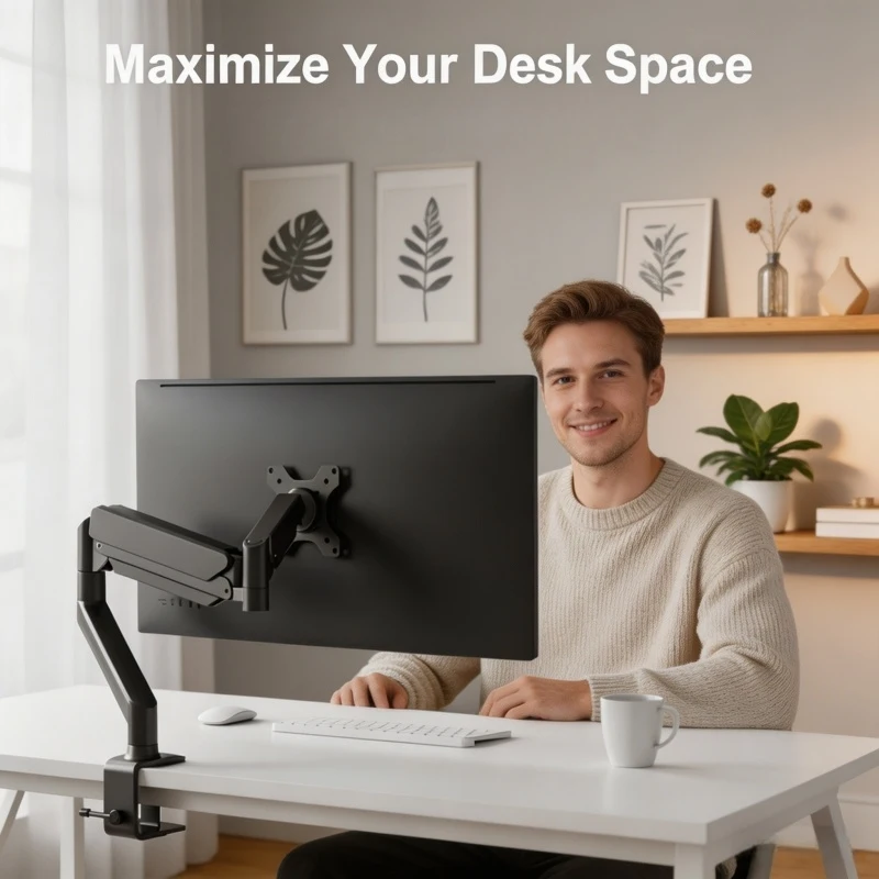 

Универсальное крепление для одного монитора для дома и офиса, 32 дюйма, до 19,8 фунтов, регулируемое