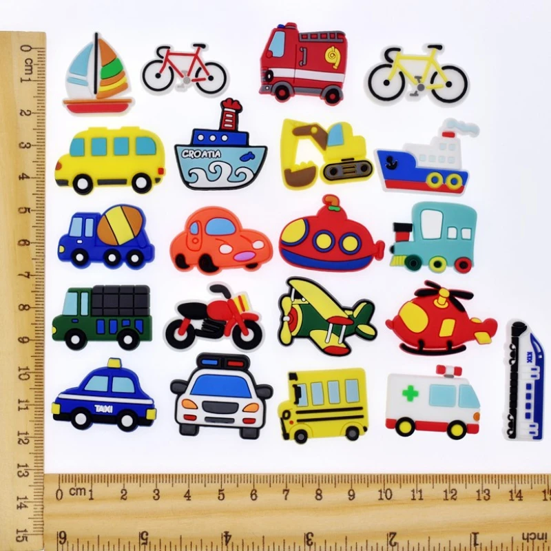 PVC Shoe Charms Car Shoe Accessories Aircraft Shoe Decyles Accessories for Clog Sandals X-Mas Gifts Buckle