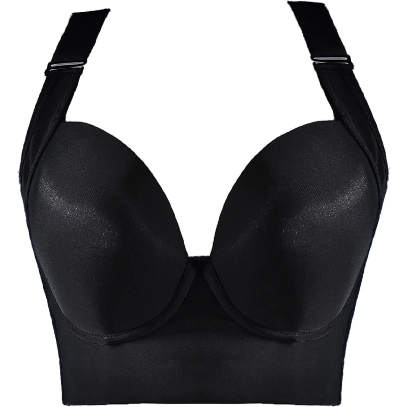 Donne Plus Size coppa profonda Push Up reggiseni senza cuciture anello senza acciaio reggiseno Anti cedimento nascondi indietro biancheria intima grassa B C D Cup 34-50 reggiseni taglia