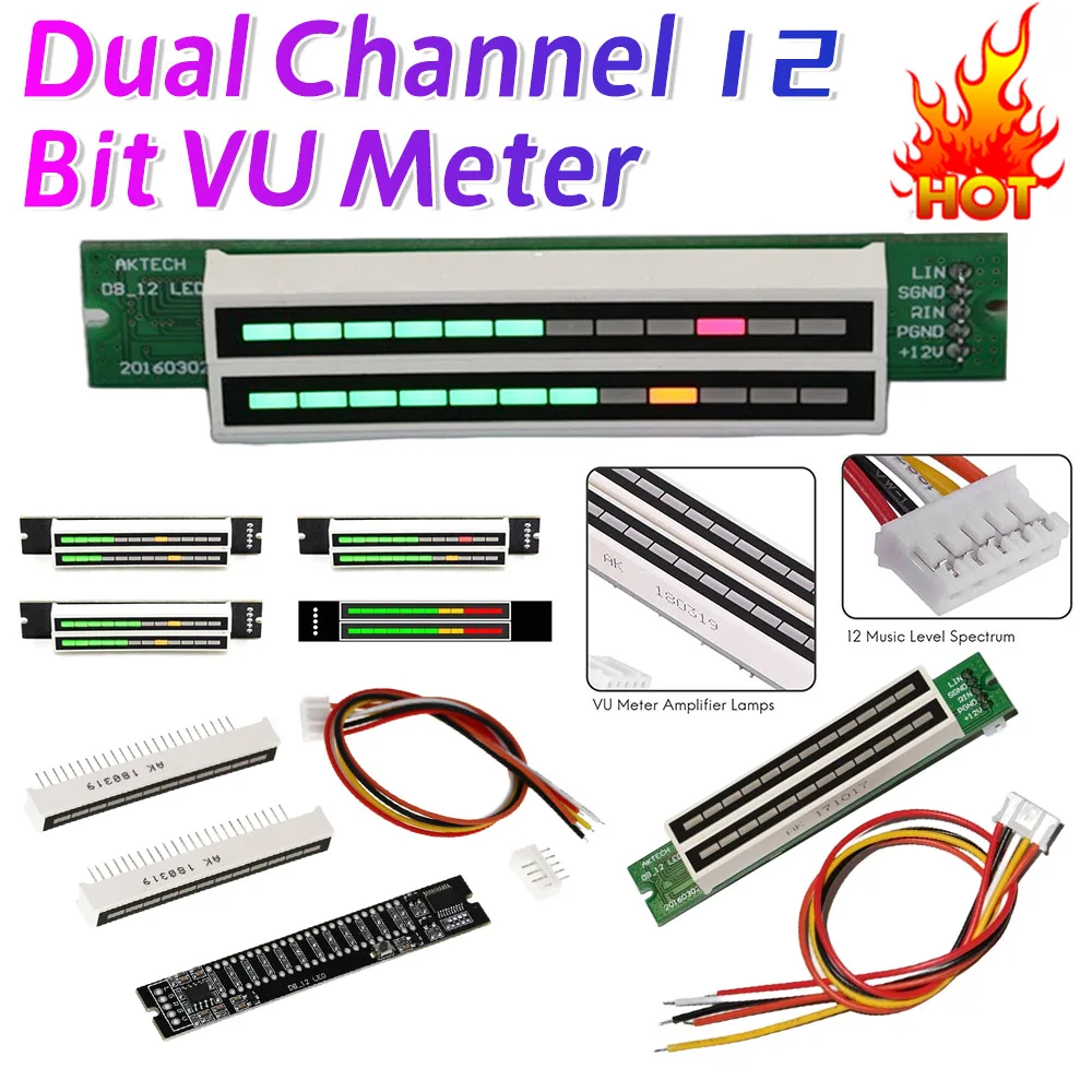 �y�Z�[�����z�f���A���`�����l�� 12 �r�b�g�I�[�f�B�I LED �C���W�P�[�^���C�g VU ���[�^�[�X�e���I�A���v�{�[�h���y�C���W�P�[�^���W���[�� 7-12V DIY �d�q�L�b�g