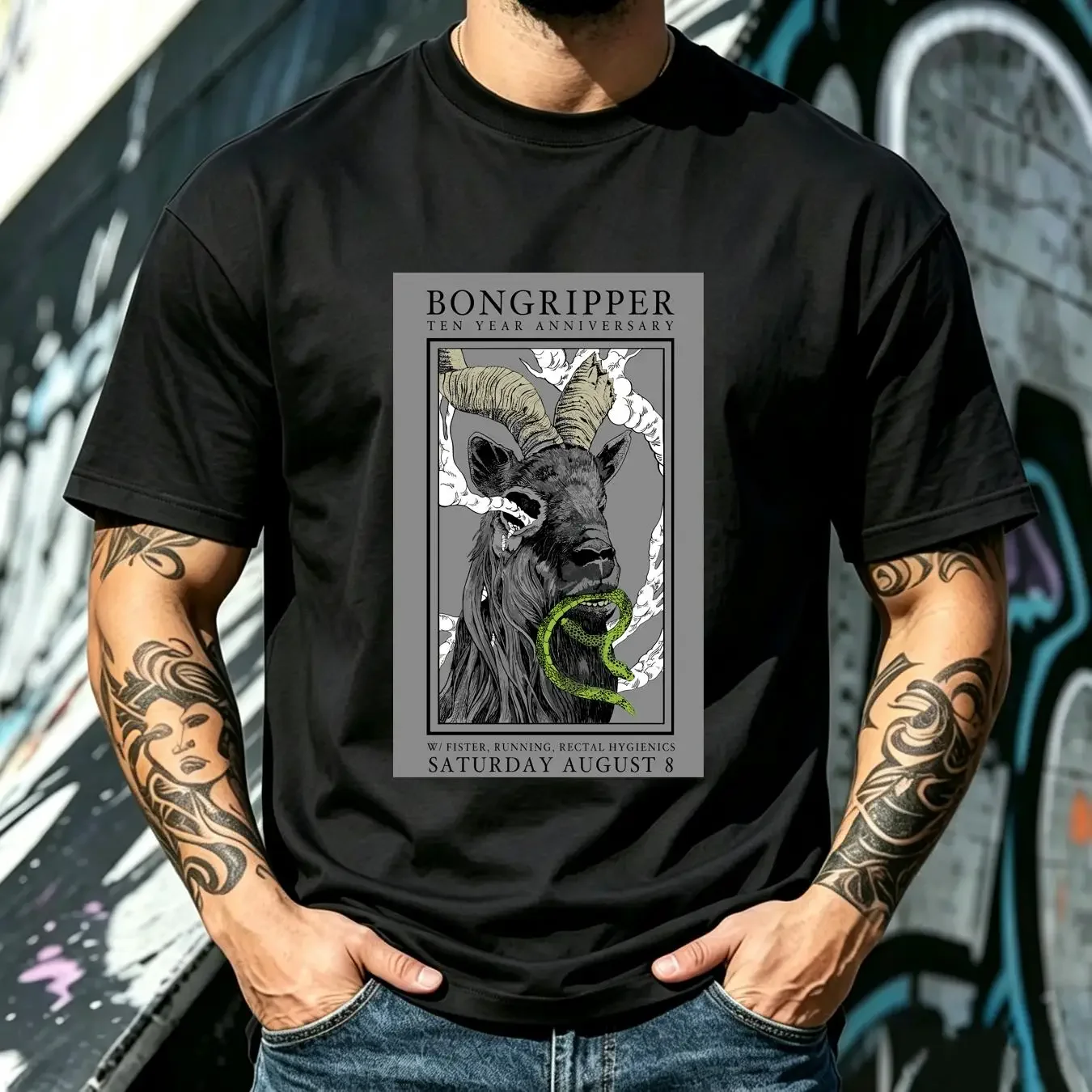 washed T Shirt 10 Year Anniversary Bongripper Band For Fan S to 5XL GC1380 long or short sleeves vintage Washed