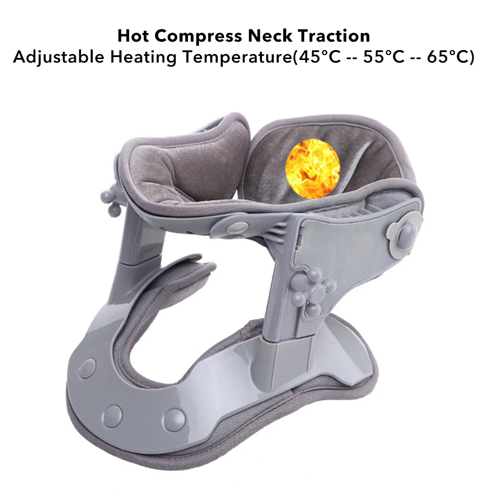 Heating Neck Stretch Collar Cervical Traction Hot Compression Adjust Vertebra Support Spine Massage Health Care Pain Relif