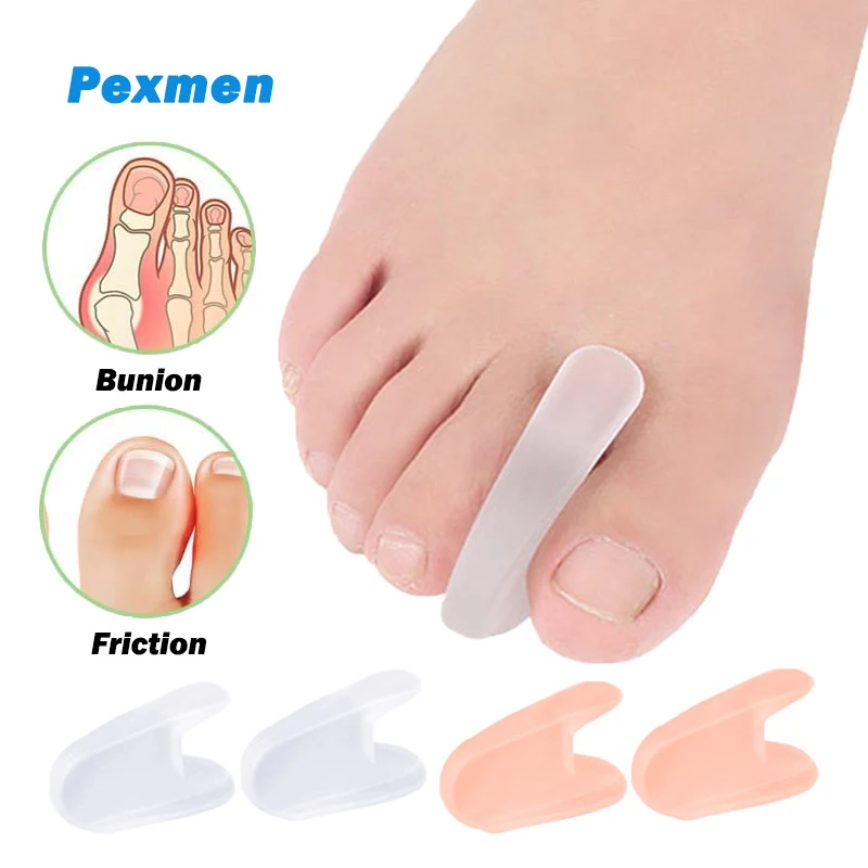 Pexmen 2/4Pcs Gel Toe Separators Bunions Toe Straightener Toe Protectors for Blisters Calluses and Corns