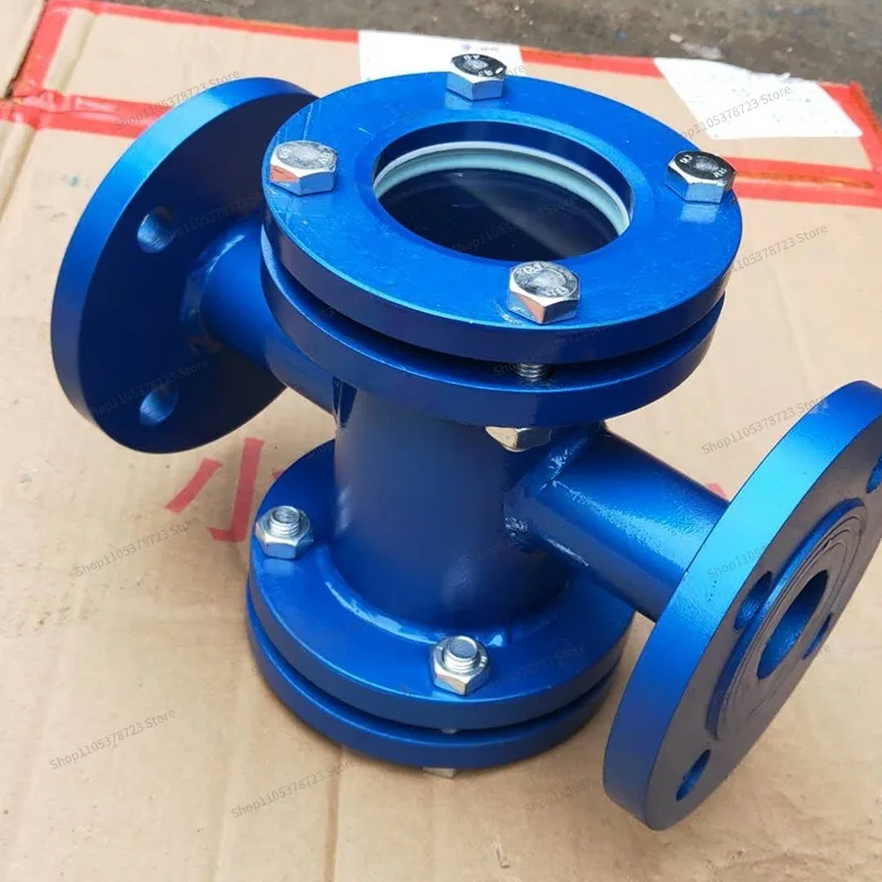 For 304 Flanged Glass Through Sight Glass Impeller Water Flow Indicator Carbon Steel Clamping Pipe Sight