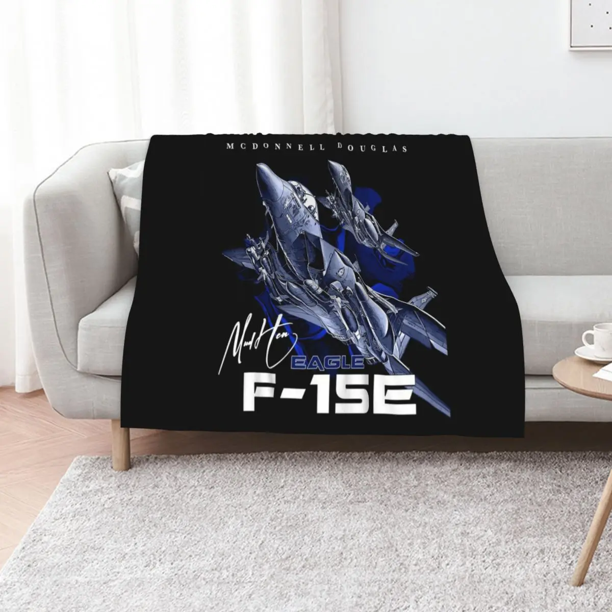 F-15E Eagle Fighterjet Throw Blanket Soft Solid Color Blanket for Couch Bed