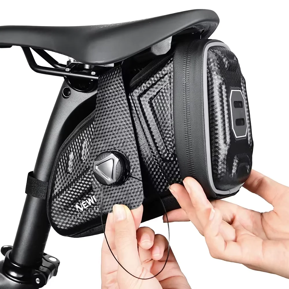 AliExpress NONE NEWBOLER Bicycle Saddle Bag Waterproof EVA Hard Shell Road Bicycle Tail Bag Reflective Striped Bike Rear Bag Bike Accessories