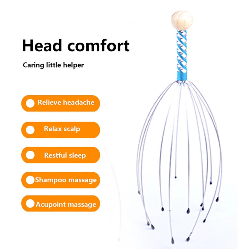 Octopus Head Massager Stainless Steel Head Scratching Relaxer Brain Massage Claw Scalp Scratcher Itch Reliever Soul Extractors