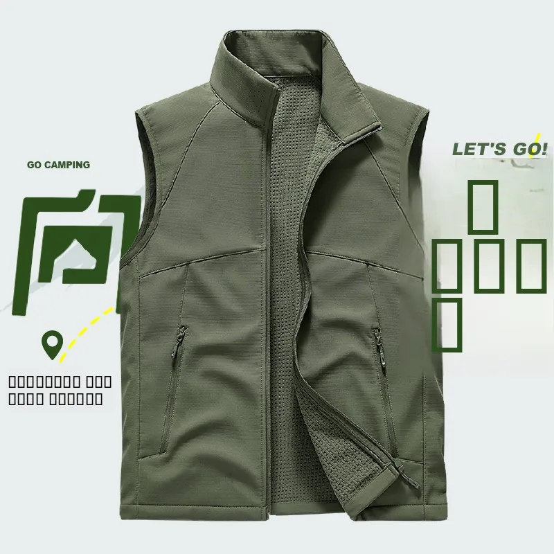 

Мужской легкий теплый жилет Trade King с воротником-стойкой для активного отдыха, осенне-зимний, модный городской стиль, на молнии, для повседневной носки