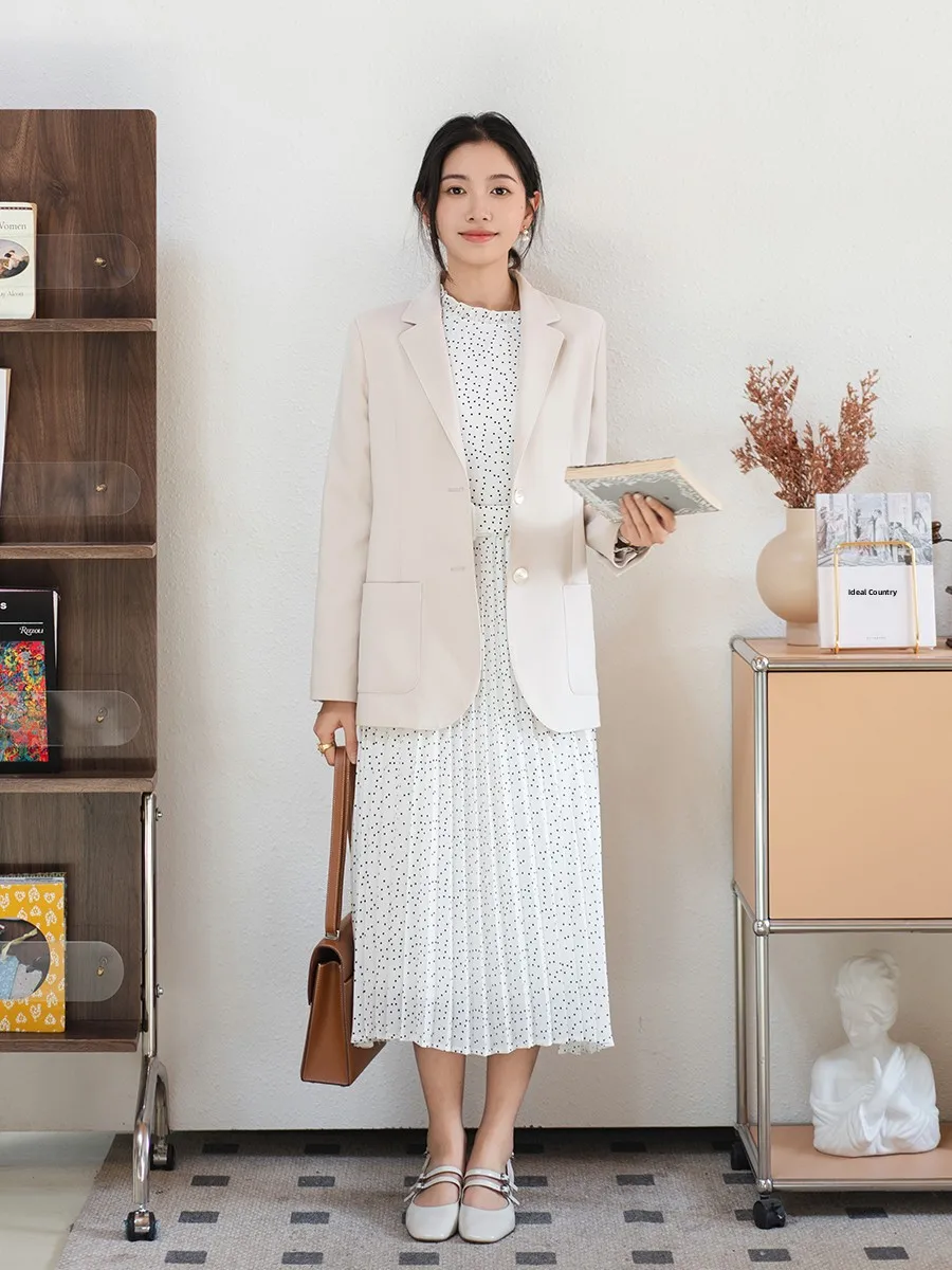 

Женское пальто Apipedr Simple Elegance для повседневной носки и поездок на работу, осеннее, с длинными рукавами, на одной пуговице, однотонное