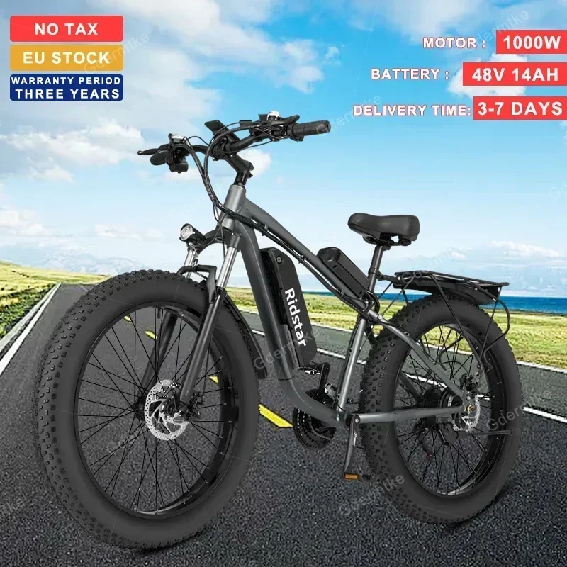 Electric Bike 1000W Motor 48V14AH 26*4.0 Inch Fat Tire E26 All-terrain Bike Off-road Battery E Bike Disc Brake Electric Bicycle