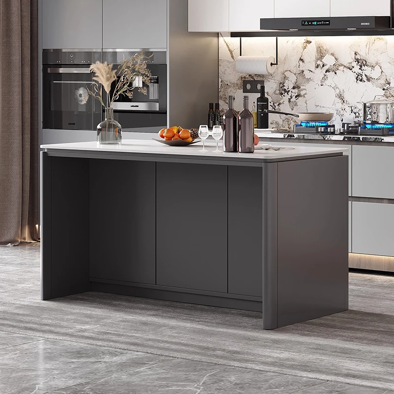 Islas de cocina minimalistas francesas, prácticas con almacenamiento, Islas de cocina clásicas de primera calidad, muebles duraderos de primera calidad