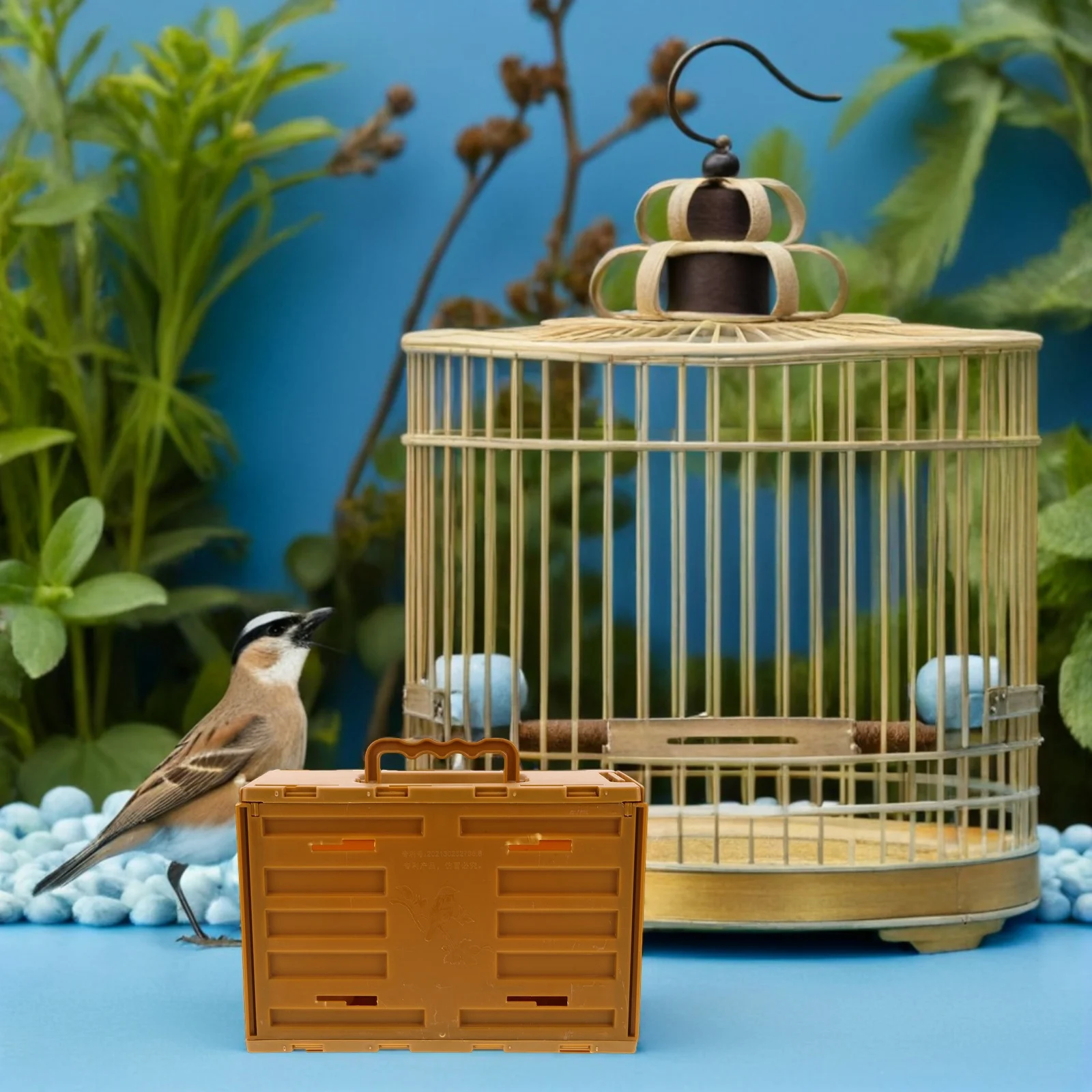 

1pcs Portable Bird Cage Lightweight Plastic Carrier For Budgie Parakeet Finches Lovebird Cockatiel Small Bird Home Outdoor