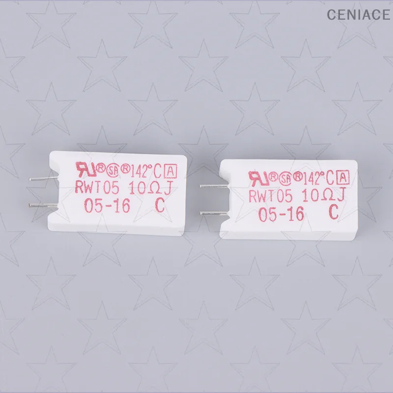 Bundle of 2, Cement Resistance RWT05 5W 6.8ΩJ, Heat Protection at 142℃