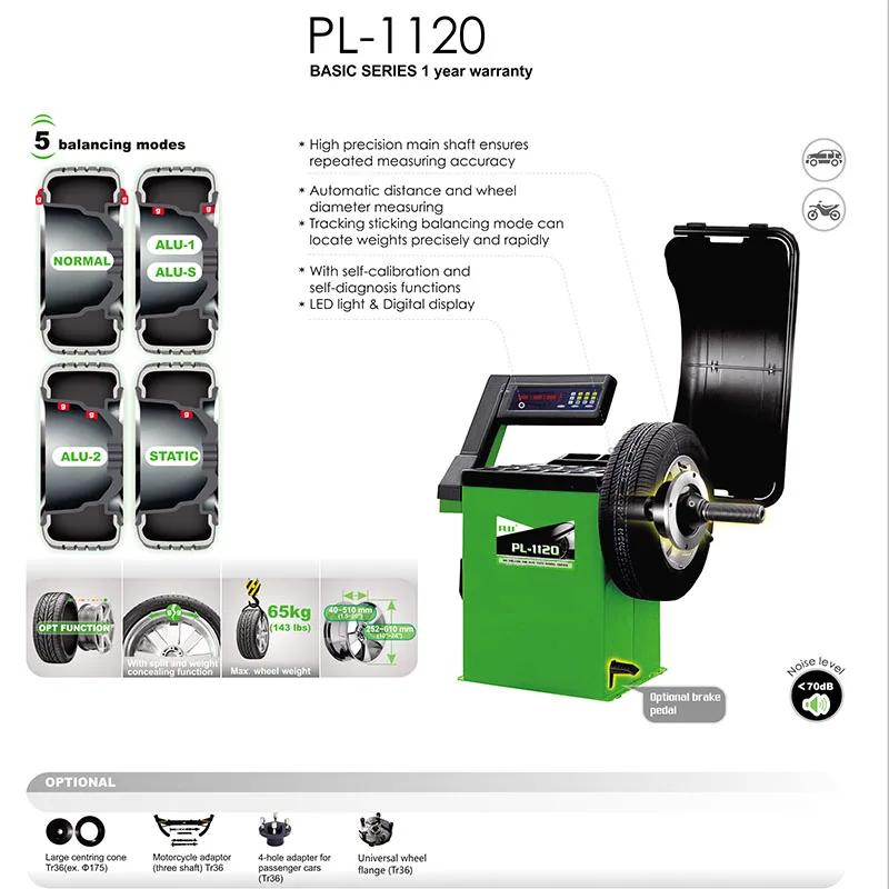 Macchina portatile per il cambio dei pneumatici e l'equilibrio delle ruote PL-1120 per apparecchiature di allineamento delle ruote