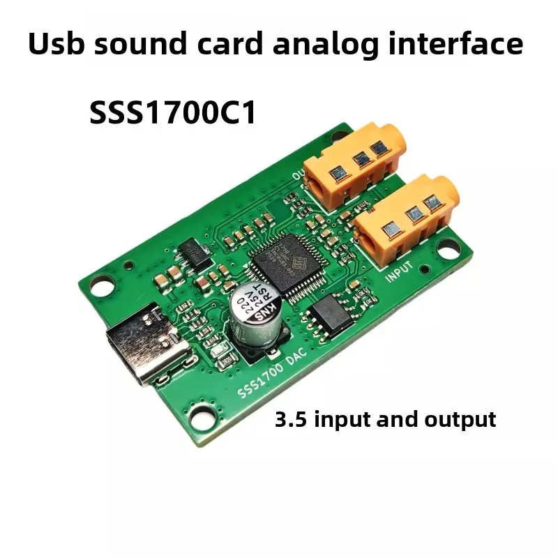 sss1700c1 usb sound card type-c interface 3.5 audio stereo analog input-output module component