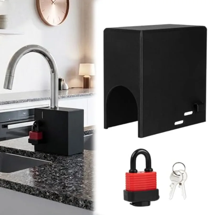 

Child Proof Faucet Lock Adjustable Faucet Lock for Kitchen, Bathroom and Drinking Water Taps Secure Faucet Guard for,Pets and D