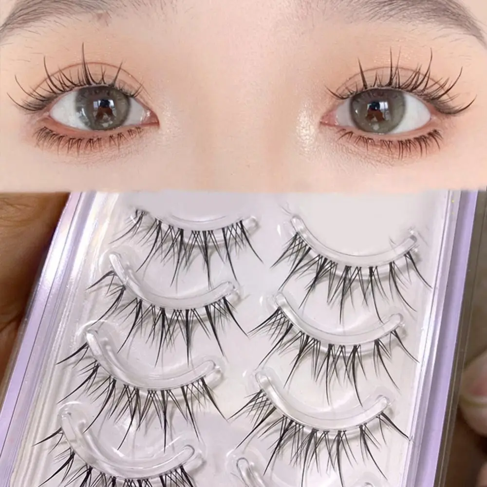 Transparent Stiel Koreanische Wispy Lange Frauen Comic Wimpern Make-Up Werkzeuge Manga Wimpern Fee Falsche Wimpern Volle Streifen Wimpern