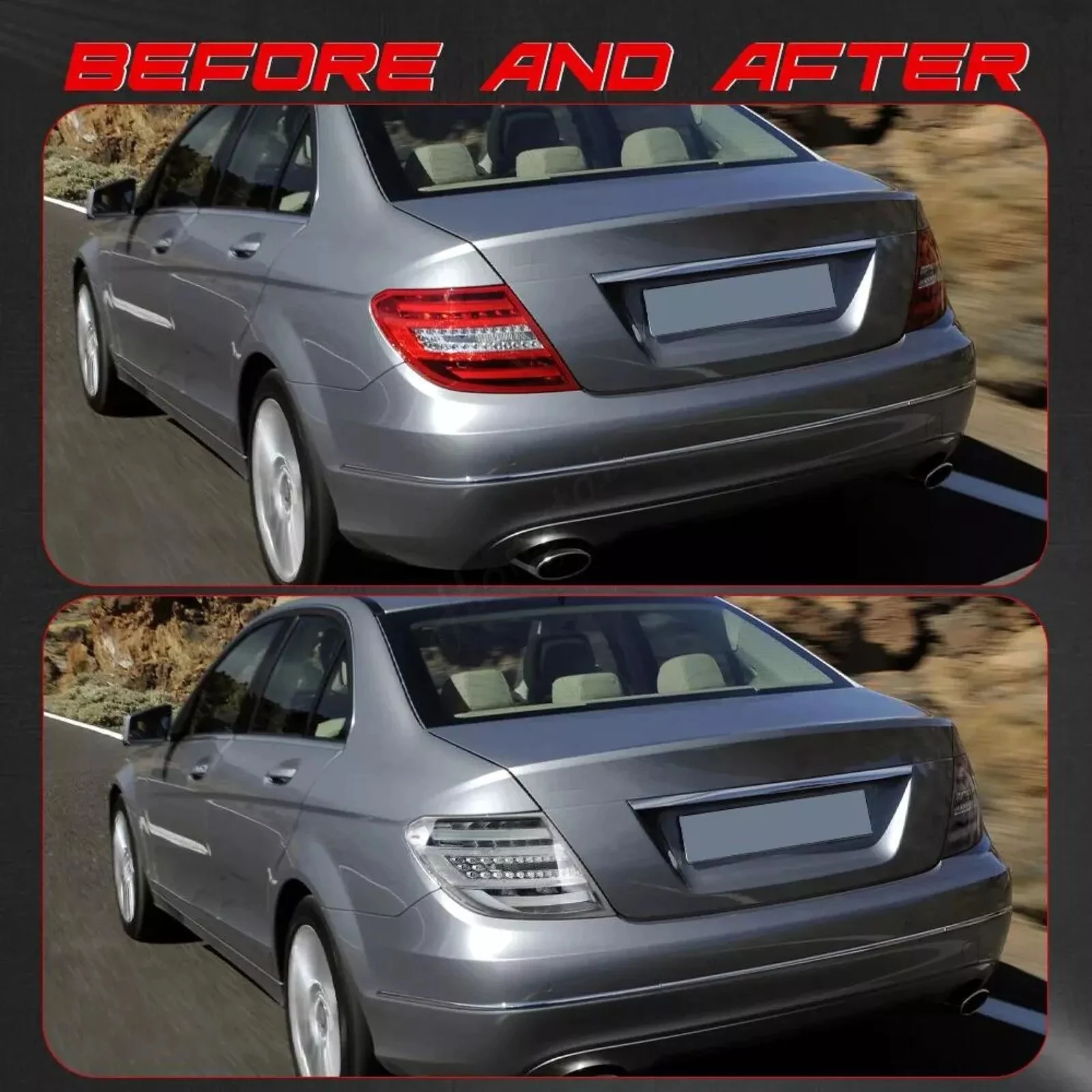 Taillight assembly For Mercedes benzW204 C-Class C250 C350 C63 2011-2014 Modify the brake lights, reverse the lights turn signal view 2
