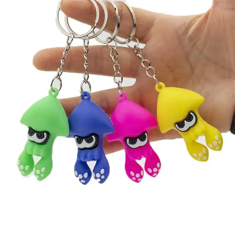 1/3/5PCS Jet Fighter Splatoon 3 Keychain Switch Cartoon Game Peripheral Doll Cute Squid Keychain Christmas Decoration Keychain