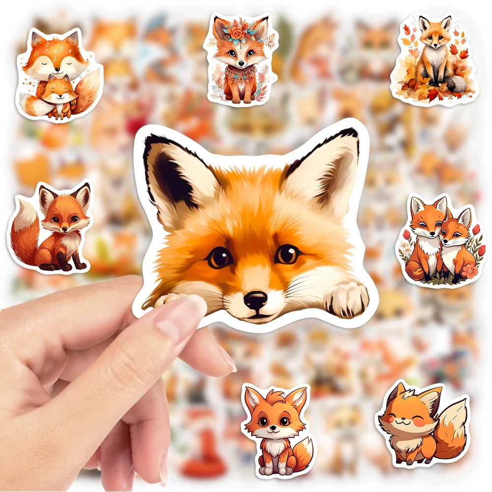 Aesthetics Fox Firefox Stickers Art Animal DIY Gift Toys Waterproof Decal for Laptop Scrapbook Notebook Phone Bottles Decorative