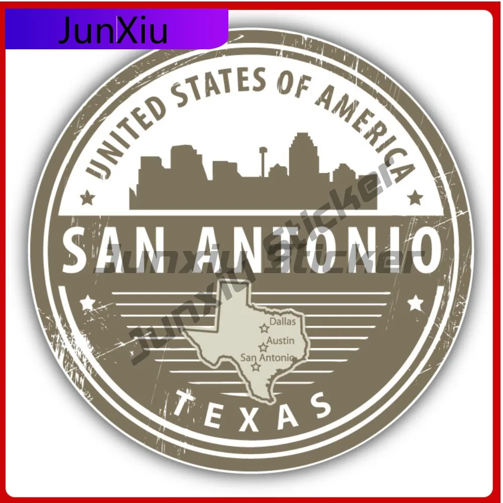 

San Antonio Texas Usa Creative Sticker Stamp Travel Car Decal Bumper Stickers For Air Conditioners Cool Style Wall Use Waterp
