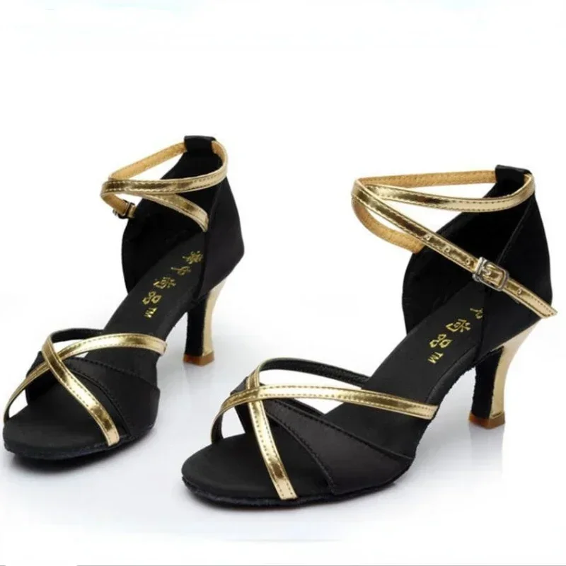 Women Fashion Latin Dance Shoes Girls‘ Ballroom Tango Salsa Dancing Shoe for Ladies Soft Bottom High Heeled Sandals 5/7cm