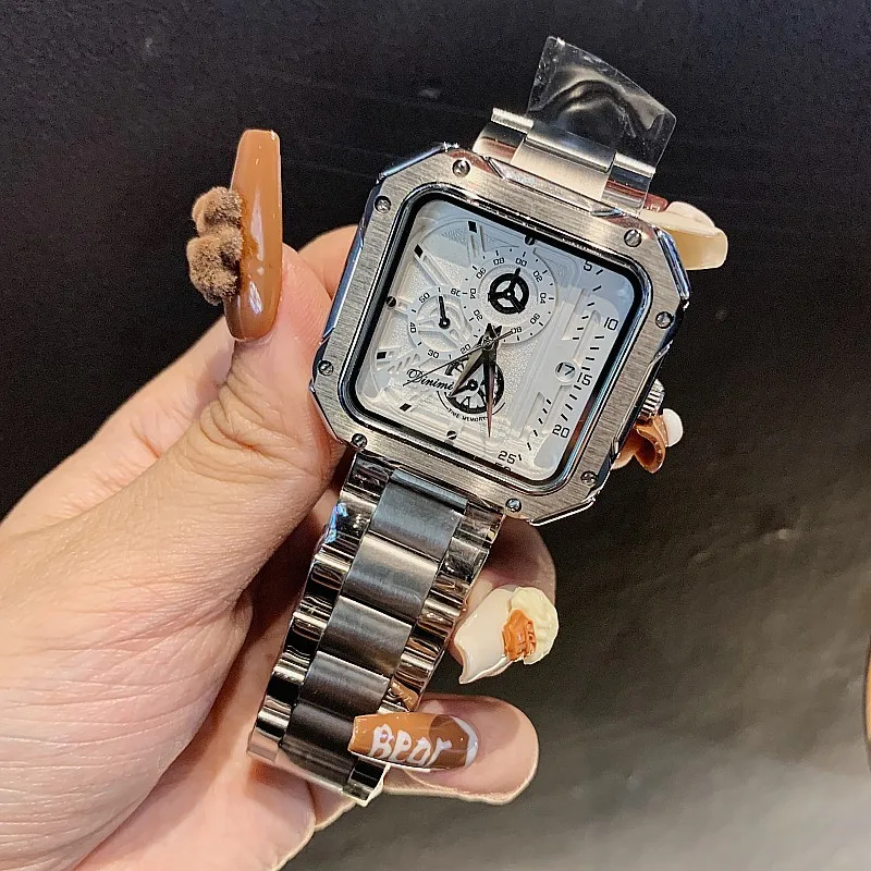 

New Women'S Square-FacedElegant Calendar Watch With Steel Band, Stylish, Minimalist, And Vintage Design. High-Quality Timepiece.