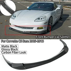 For 2005-2013 Chevrolet Corvette C6 Base Model Front Bumper Lip Spoiler Splitter Side Body Kit Trim Protection Compatible