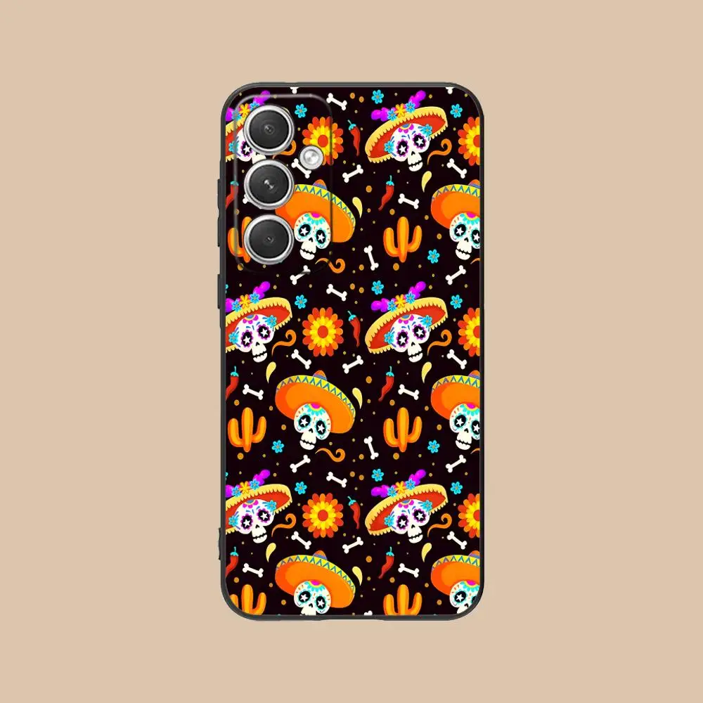 เคสโทรศัพท์มือถือลายวันแห่งความตาย สำหรับ Samsung Galaxy S25 S24 S23 S22 S21 S20 Note20 Plus FE Ultra  ฝาหลังสีสันสดใส สำหรับสมาร์ทโฟน