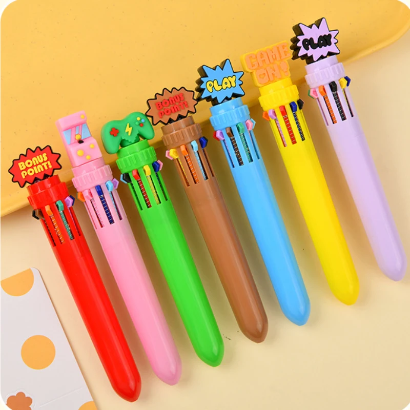 

Gamepad 10-Color Retractable Ballpoint Pen, Cute Kawaii Journaling Stationery, Creative Graduation Gift for Students, School