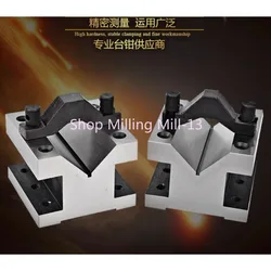 2pcs Clamp V-shaped Block Pairs Precision Testing Tool 35x35x30mm 90 ° Grounding Hardened Steel Measure Milling Machine