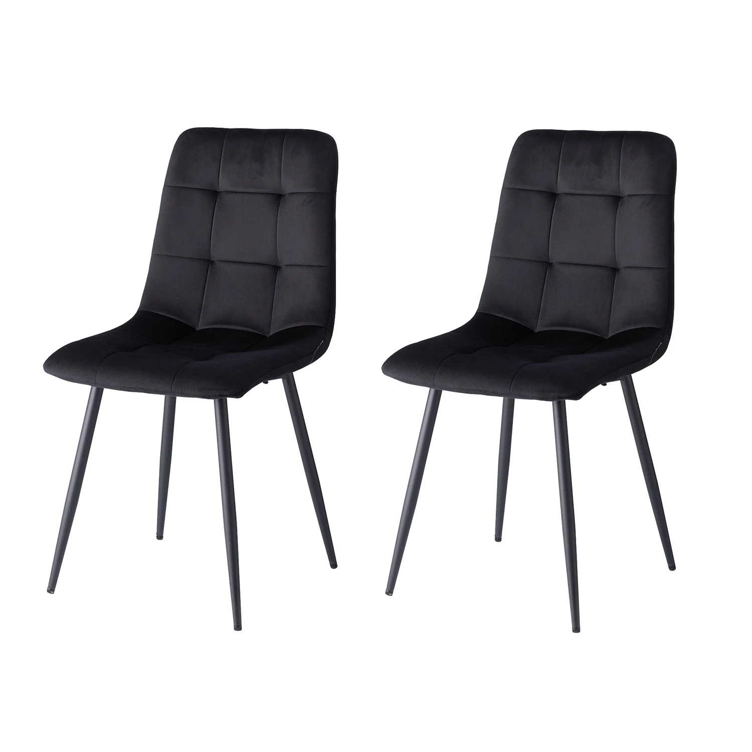 EGOONM Set van 2/4/6 eetkamerstoelen, gestoffeerde stoelen, designstoel met rugleuning, fluwelen zitting, metalen frame keuken woonkamer