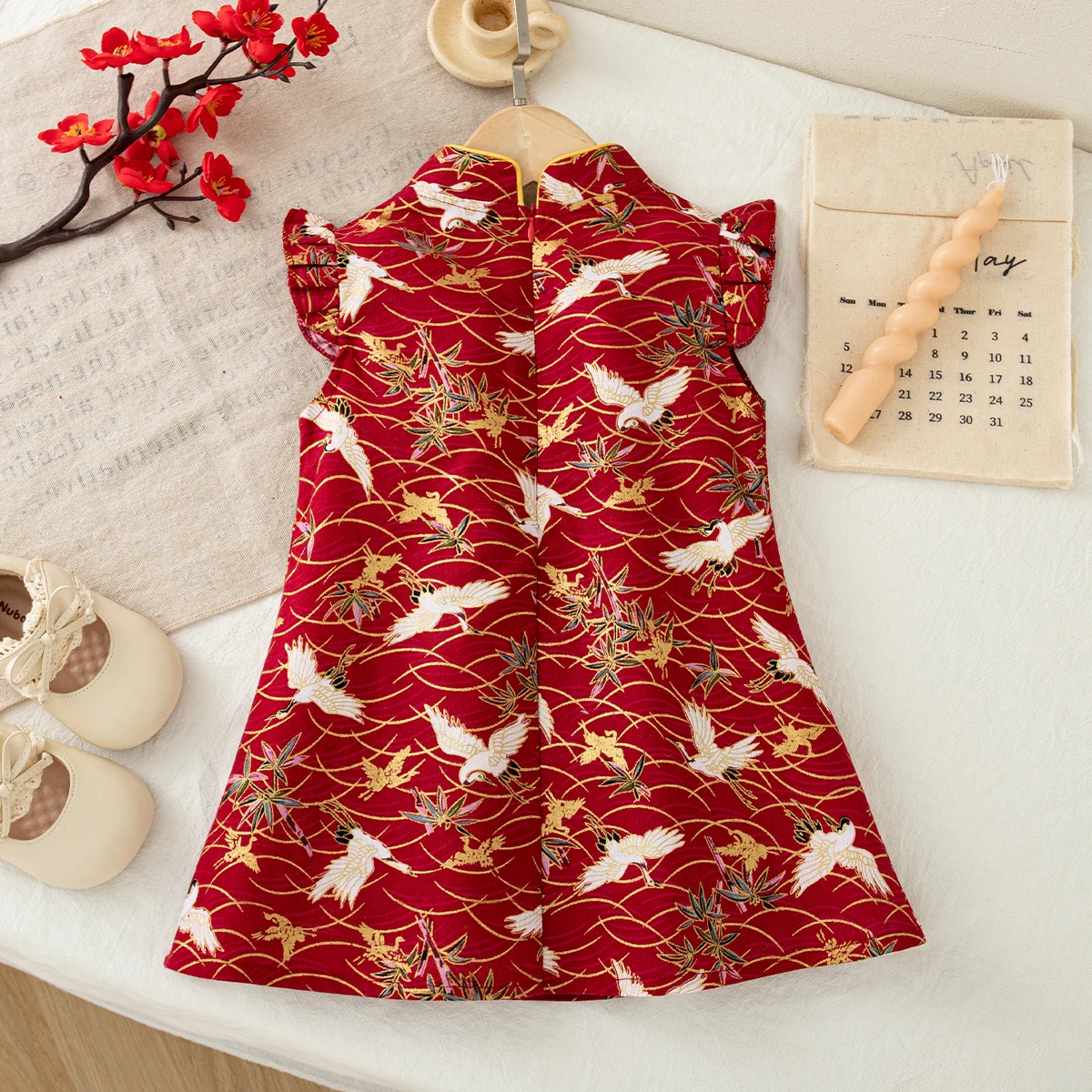 Chinese Style Cheongsam Baby Girl Dress Summer New Ethnic Style Elegant Girl Party Dress Festival Activity New Year's Dress