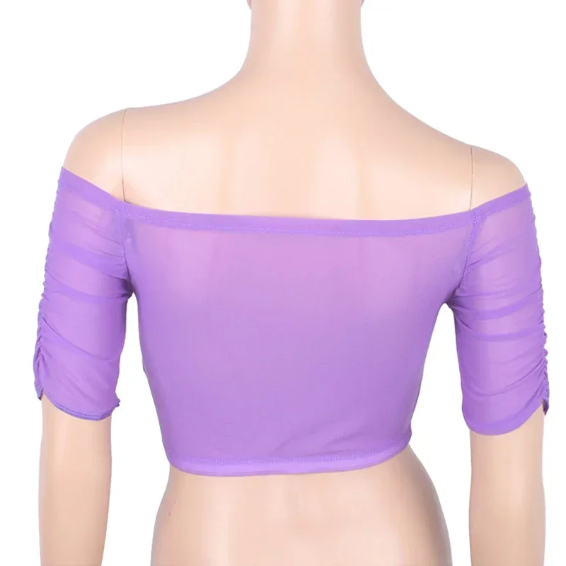 Belly Dance Clothing Women Sexy Top See Through Belly Dance Elastic Top Class Wear Accessories Costumes Carnival Outfit