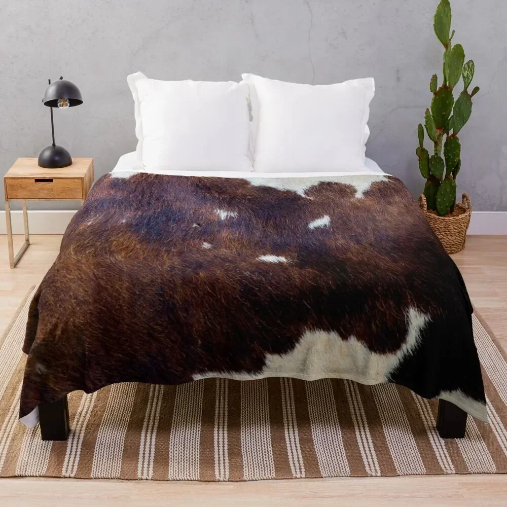 

Rusty wild cowhide decor Throw Blanket Color Fast Cozy Throw Blanket