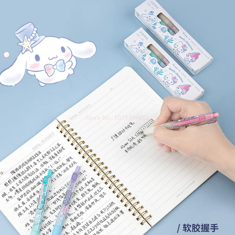 Imagem -05 - Série Oceano Sanrio Touch Gel Pen Conjunto de Papelaria Estudante Caneta Preta Desenhos Animados Bonito Melodia Genuíno Atacado 0.5 mm Peças