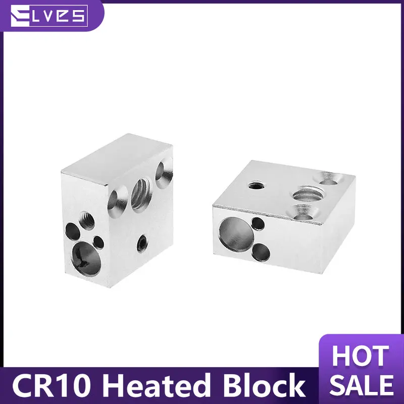 

ELVES 3D Printer Parts CR8 CR10 Heated Block CR10 Heat Block Aluminum For 3D Printer Extruder Hotend RepRap Bowden