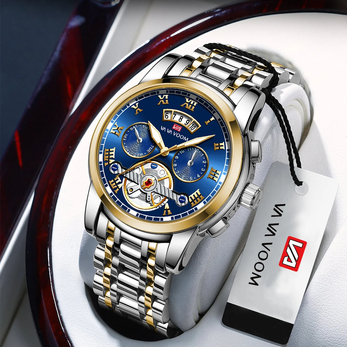 

Men Sports Watch Fashionable Stainless Steel Strap Top Brand Original Pilot Series 3Bar Quartz Movement Luxurious Clock for Men